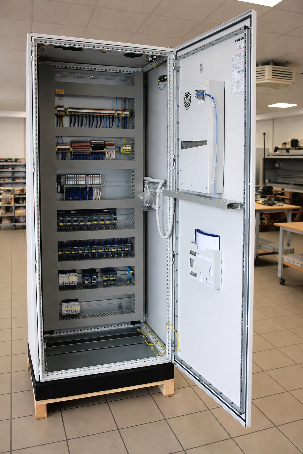 Umgebauter Steuerschrank mit neuer SPS nach einem Retrofit durch EMB Neutraubling